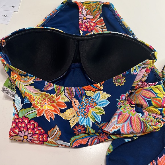 NWT Blue Rod Beattie Bandeau Navy Multi One Piece Swimsuit - Picture 9 of 9